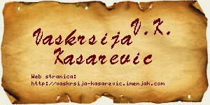 Vaskrsija Kašarević vizit kartica